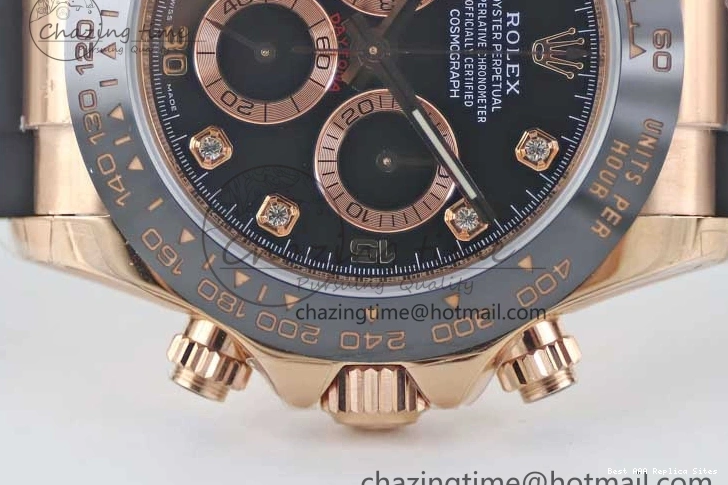 Good Copy Rolex Watches Strap TWF 904L 2416 Diamonds RG on 116515 A  Steel Best HighQuality RG Black Dial Daytona Edition Oysterflex 1:1 0114